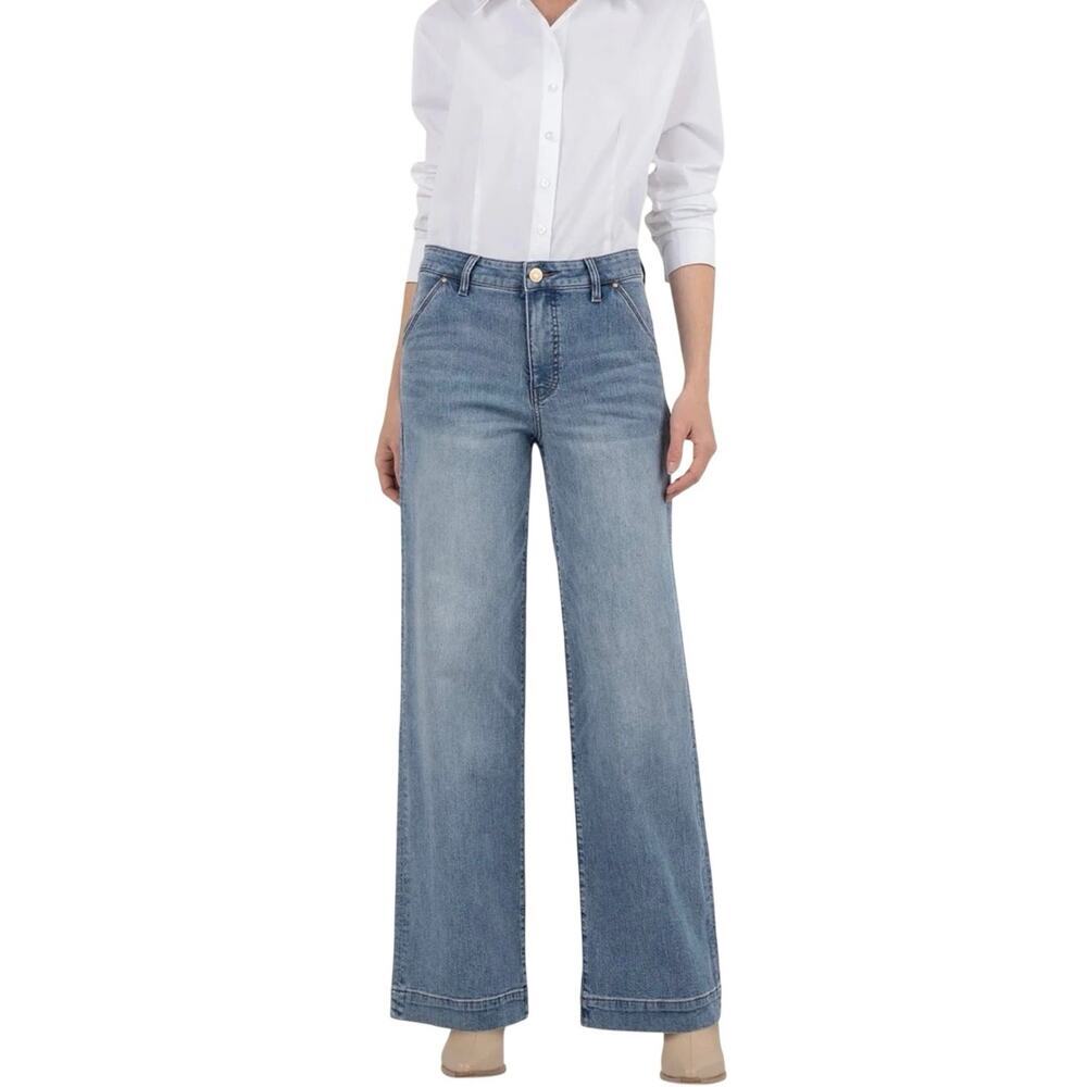 Kut From The Kloth Jodi High Rise Fab Ab Wide Leg Jeans Women’s 14 *EUC